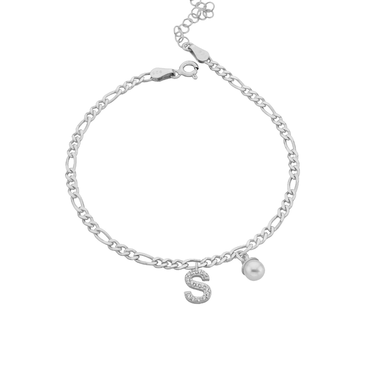 Kardelen Pearl Buchstaben Armkette - 925 SILBER Bis zu 65% Rabatt