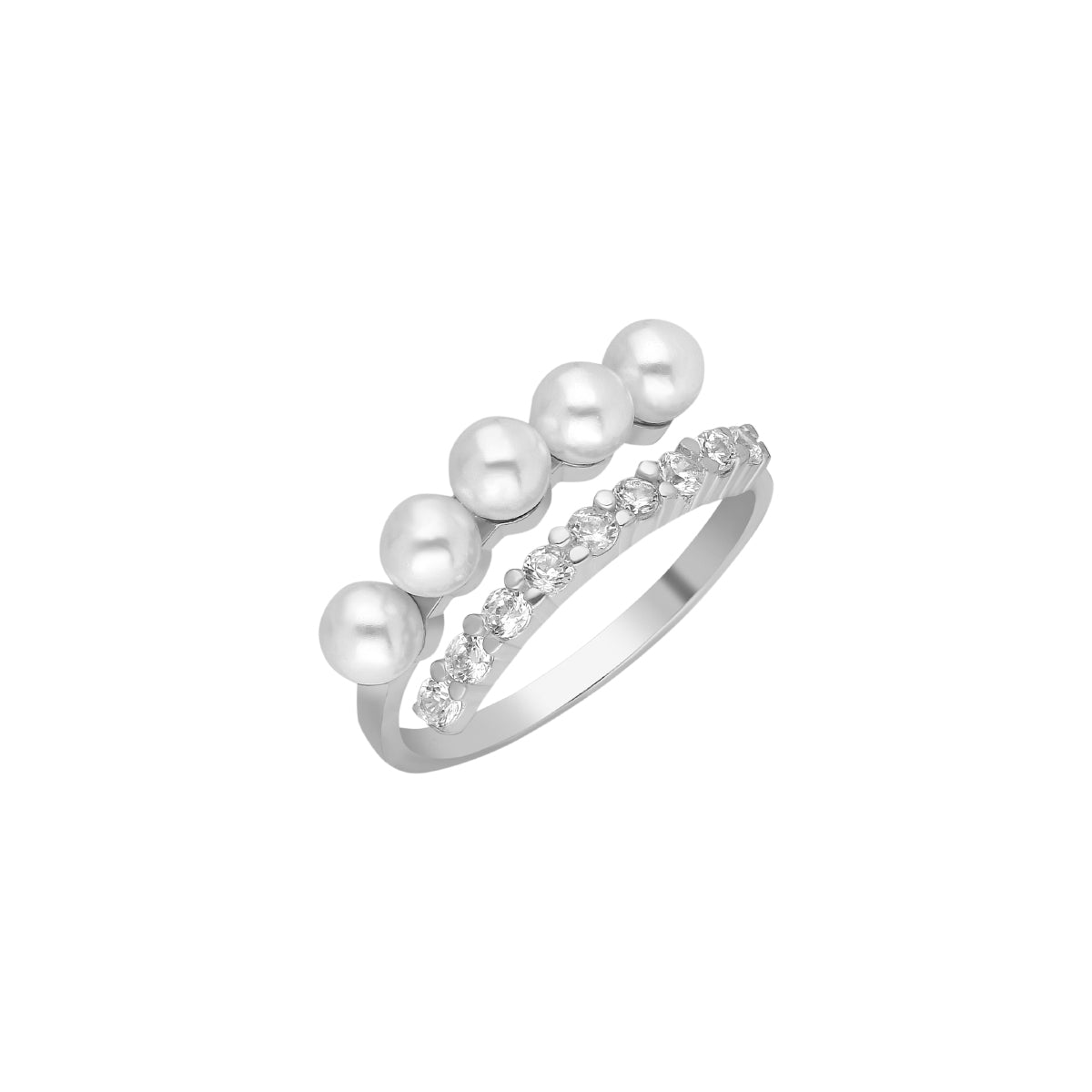 Kardelen Pointed Pearl Zirconia Ring - 925 SILBER Sonderangebot der Fabrik