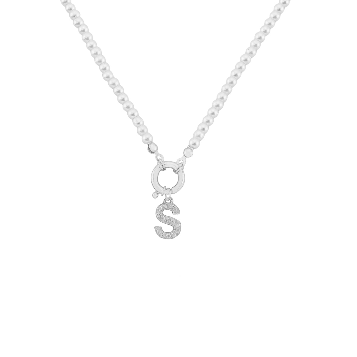 Kardelen Pearl Chain zirkonia Buchstaben Halskette - 925 SILBER Bis zu 55% Rabatt