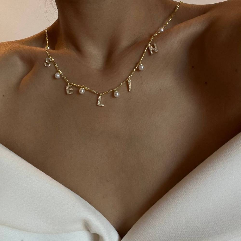 Kardelen CHOCKER NAMENSKETTE MIT PERLE - 925 SILBER Discount Store für neue Produkte