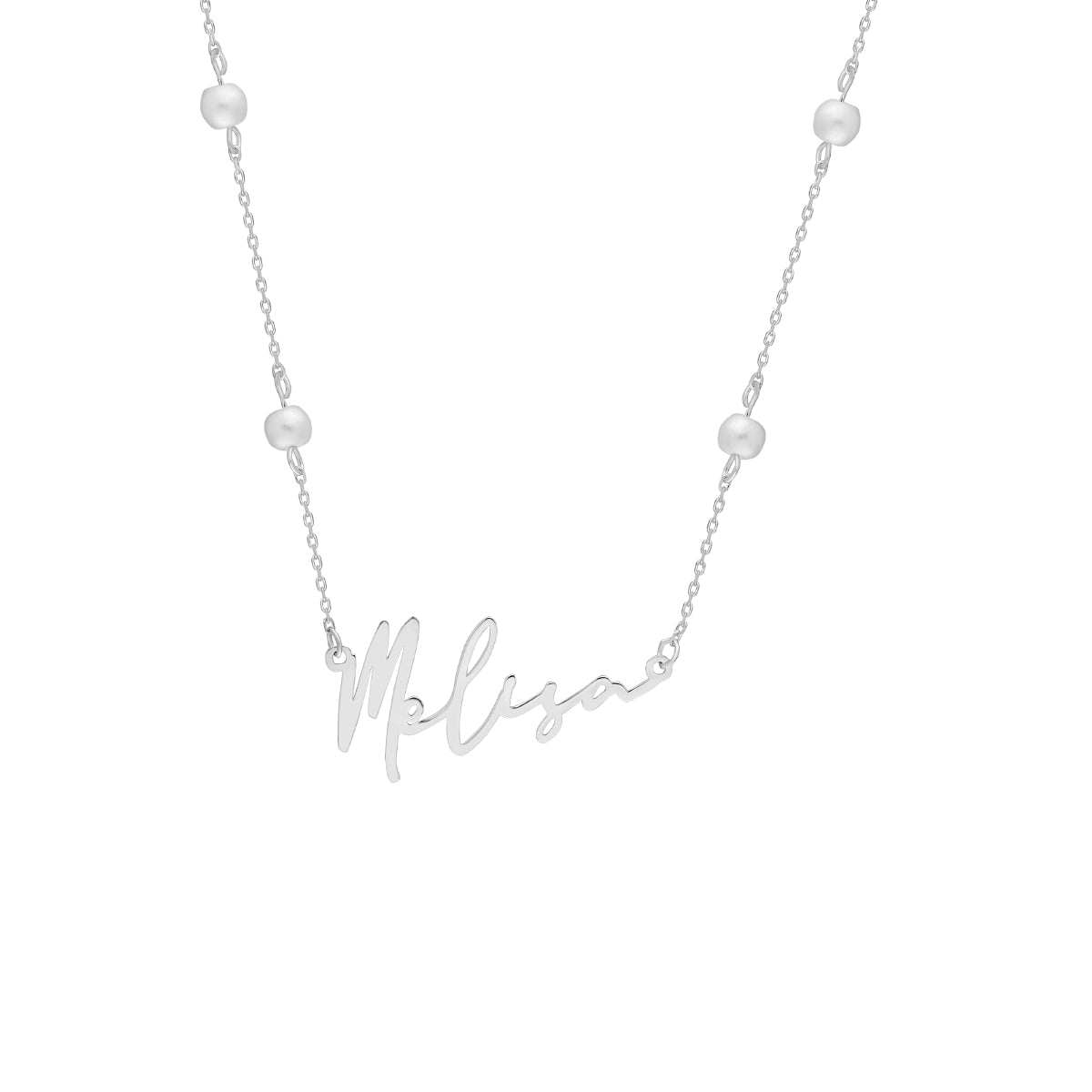 Kardelen Signatur Namenskette mit Perlen - 925 SILBER Super Rabatt