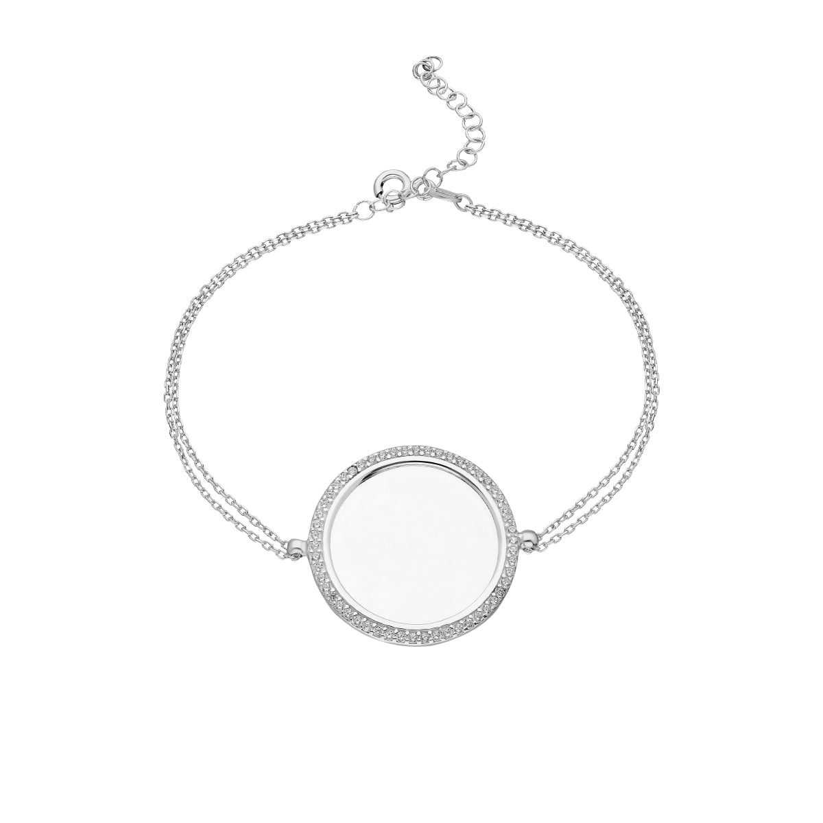 Kardelen Zirkonia Plättchen Gravurarmband - 925 SILBER Speichern exportieren