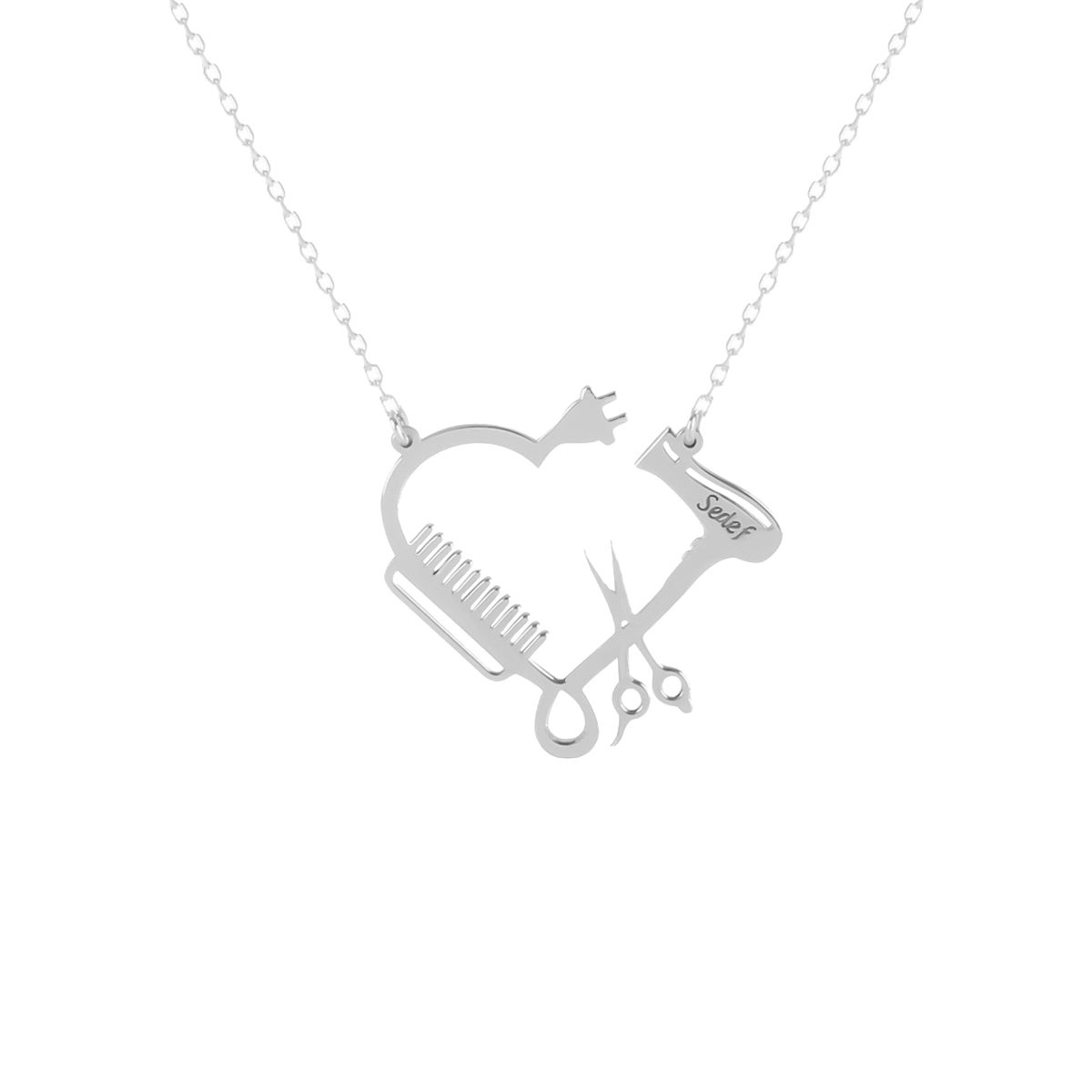 Kardelen Friseur Kette Gravur - 925 SILBER Verkauf