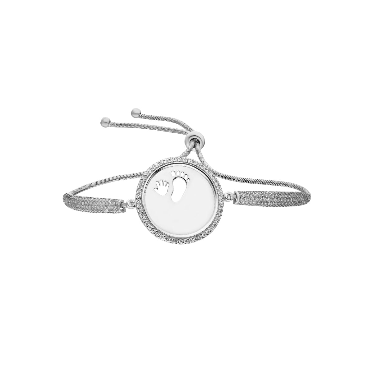 Kardelen Zirkonia Gravurarmband Baby Hand&Fuß - 925 SILBER Kostenloser Versand