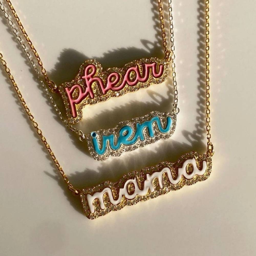 Kardelen Colorfull Precious Name Necklace - 925 SILBER Großer Ausverkauf