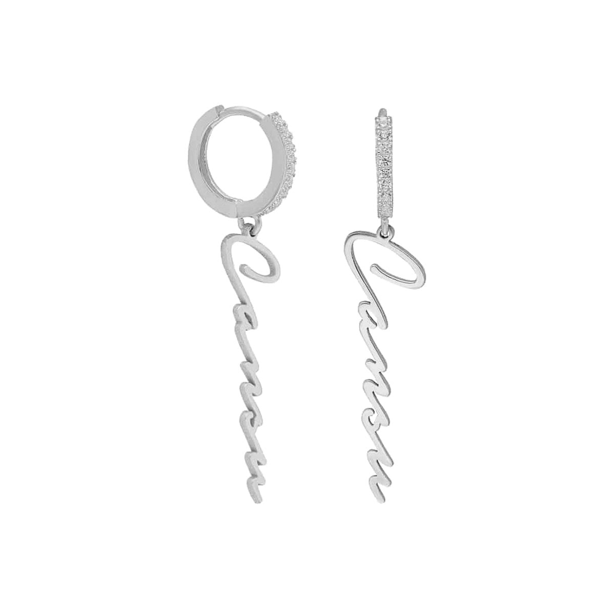 Kardelen Namensohrring mit Zirkonia - 925 SILBER Online Outlet