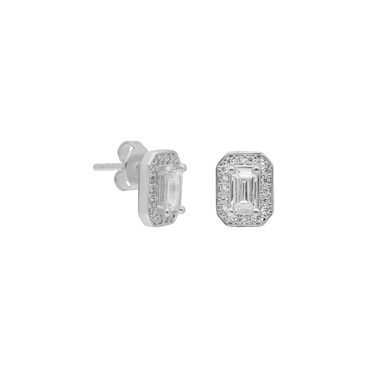 Kardelen Baguette Ohrring - 925 SILBER VIP-Rabatte