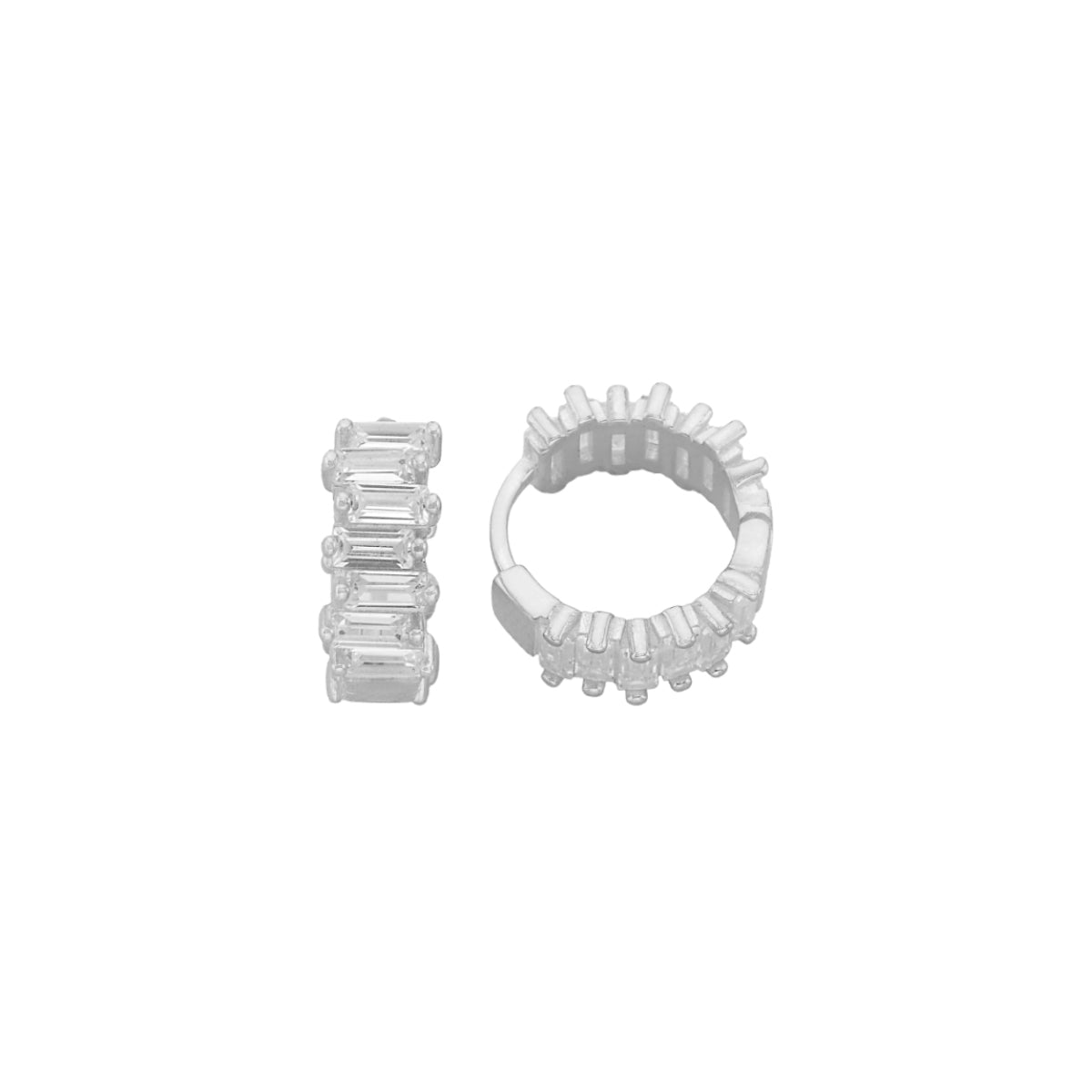 Kardelen Baguette Round Ohrring - 925 SILBER Super Sparpreis