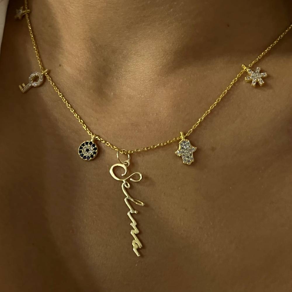 Kardelen Charm Signatur Halskette - 925 SILBER Kostenlose Rückgabe