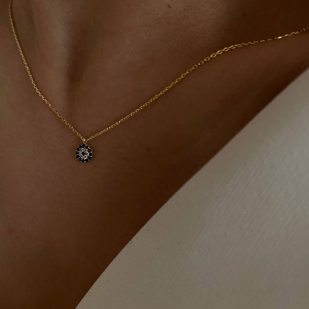 Kardelen Mini Nazar Zirkonia Halskette - 925 SILBER JETZT KAUFEN