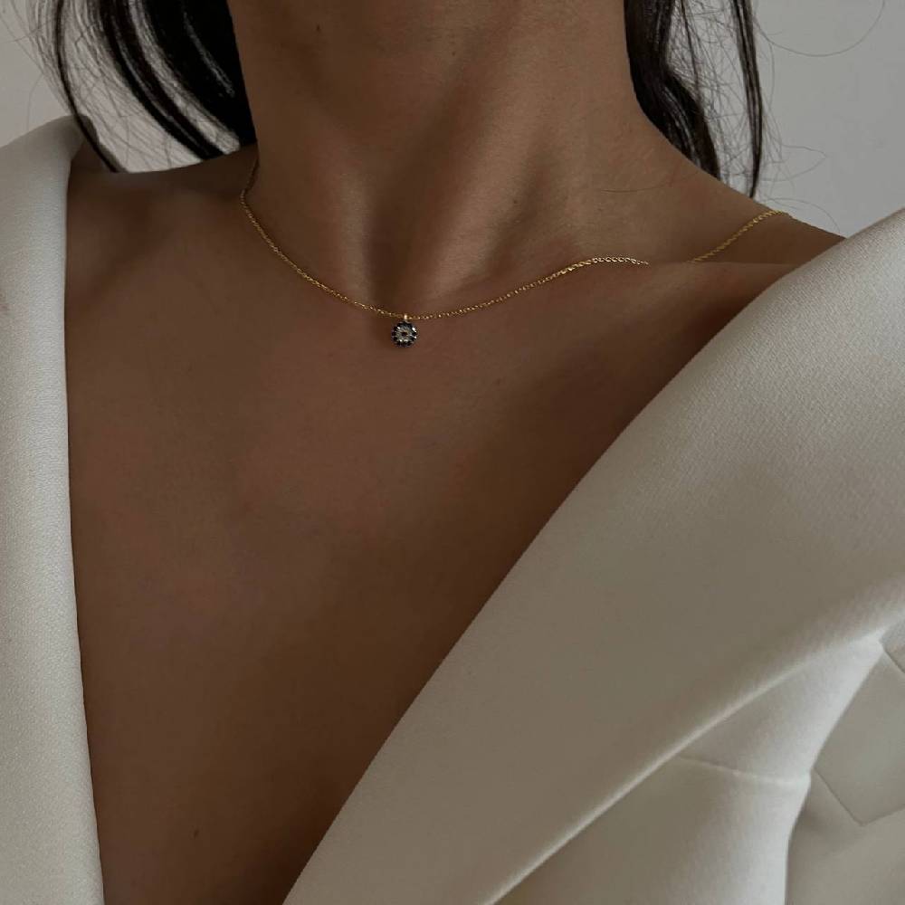Kardelen Mini Nazar Zirkonia Halskette - 925 SILBER JETZT KAUFEN