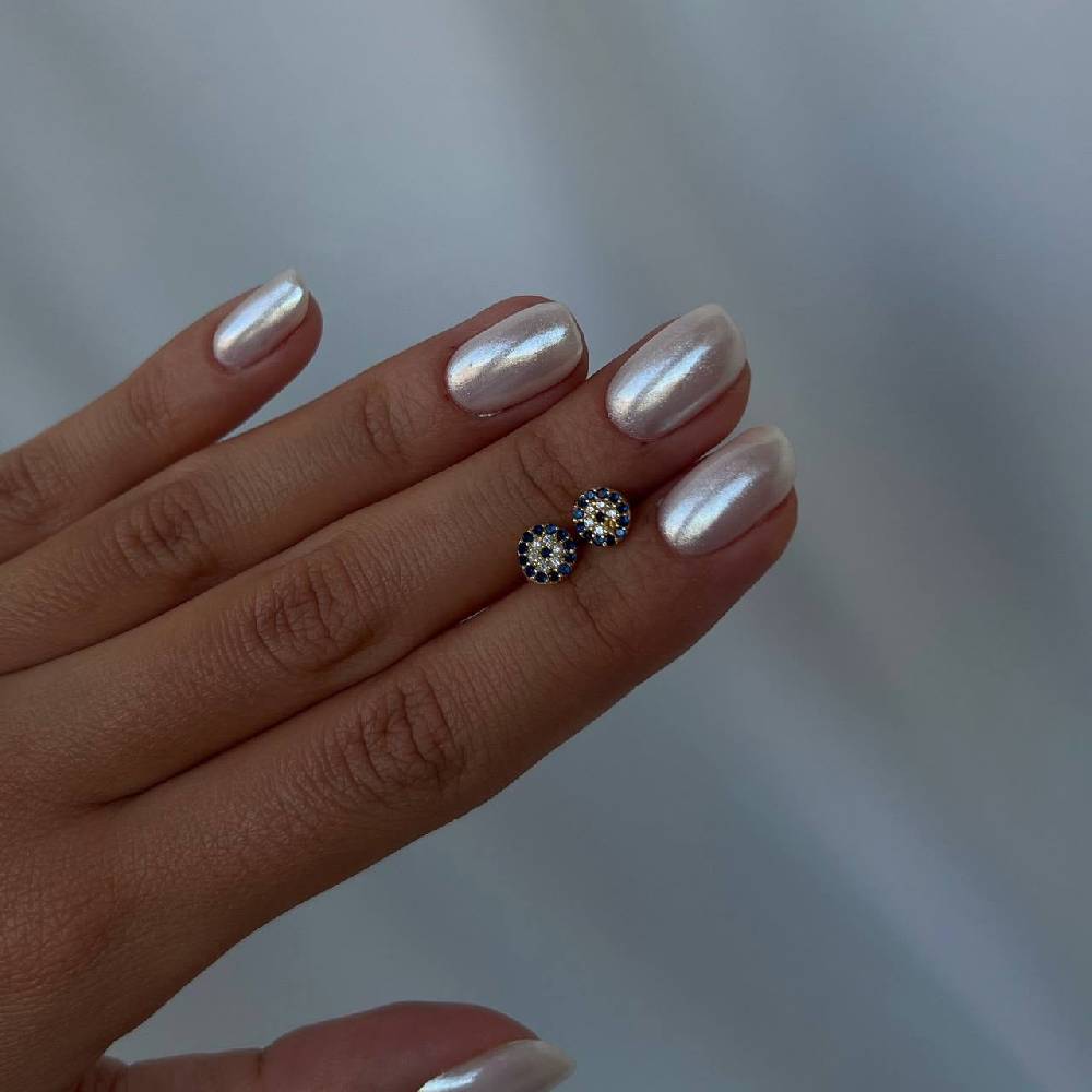 Kardelen Round Nazar Eye Stud Ohrring - 925 SILBER Bis zu 50% Rabatt