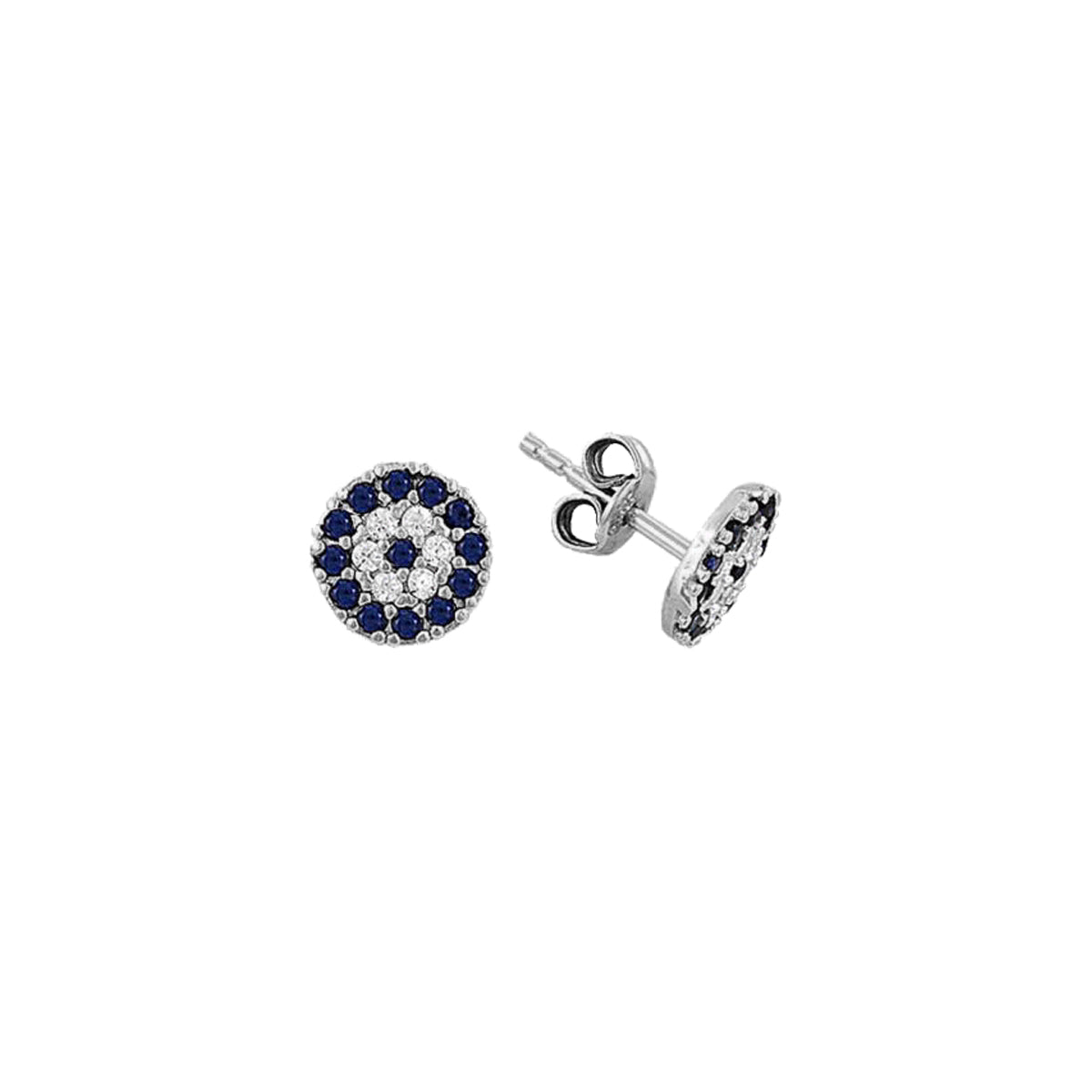 Kardelen Round Nazar Eye Stud Ohrring - 925 SILBER Bis zu 50% Rabatt