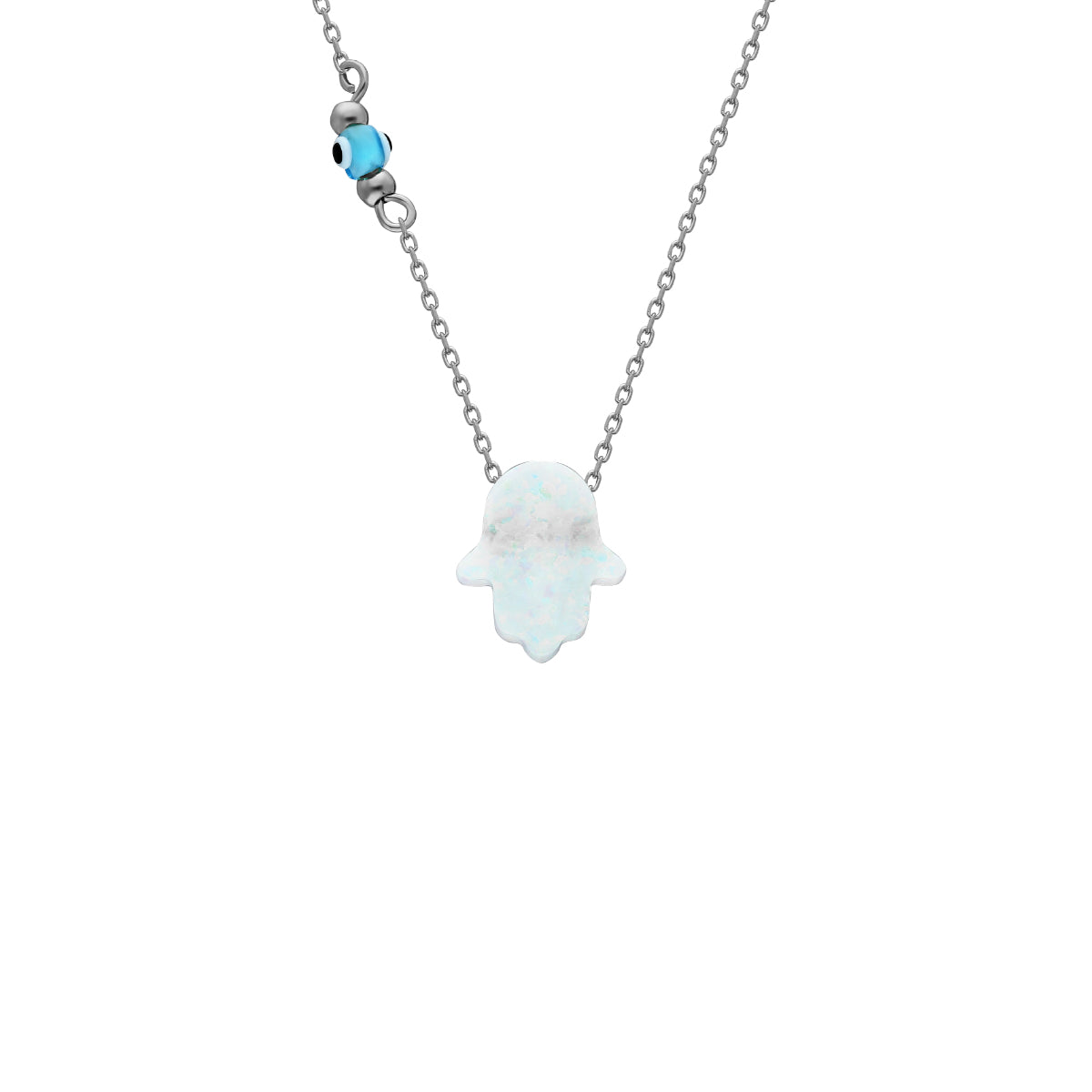 Kardelen Fatimas Hand Opal kette mit Nazar White - 925 SILBER Bis zu 55% Rabatt