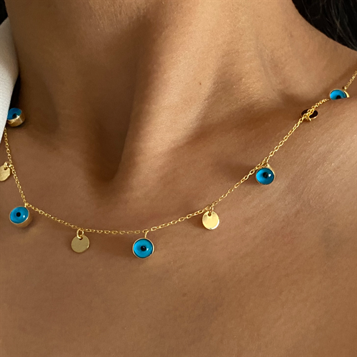Kardelen Nazar Plättchen Kette - 925 SILBER Nur noch ein Tag übrig
