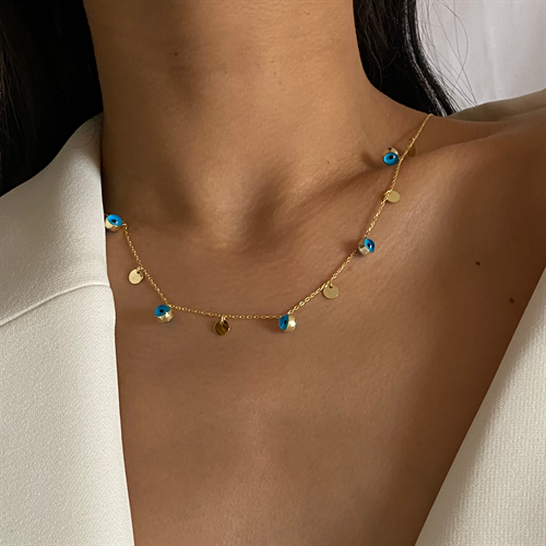 Kardelen Nazar Plättchen Kette - 925 SILBER Nur noch ein Tag übrig