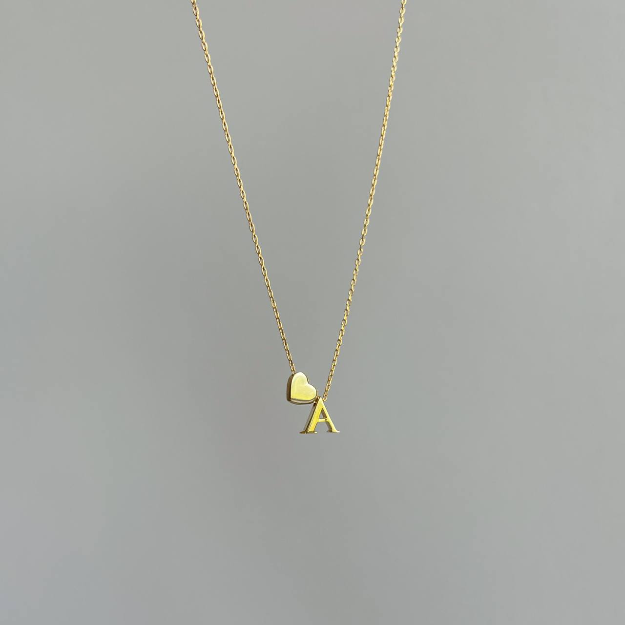 Kardelen Heart & letter Necklace - 925 SILBER Black Friday Preise