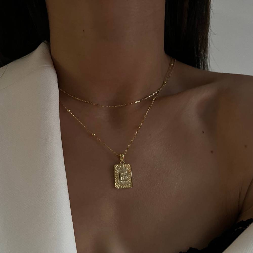 Kardelen Vintage Letter Necklace - 925 SILBER Im Verkauf