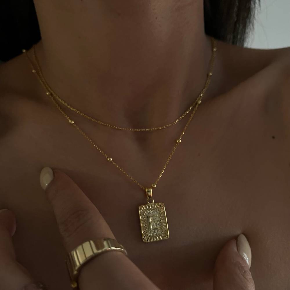 Kardelen Vintage Letter Necklace - 925 SILBER Im Verkauf