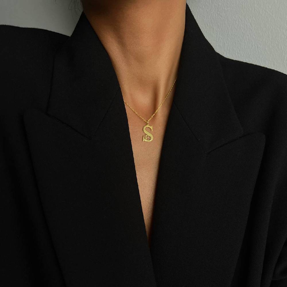 Kardelen Duo Initialen Necklace - 925 SILBER Rabatte dieses Monats