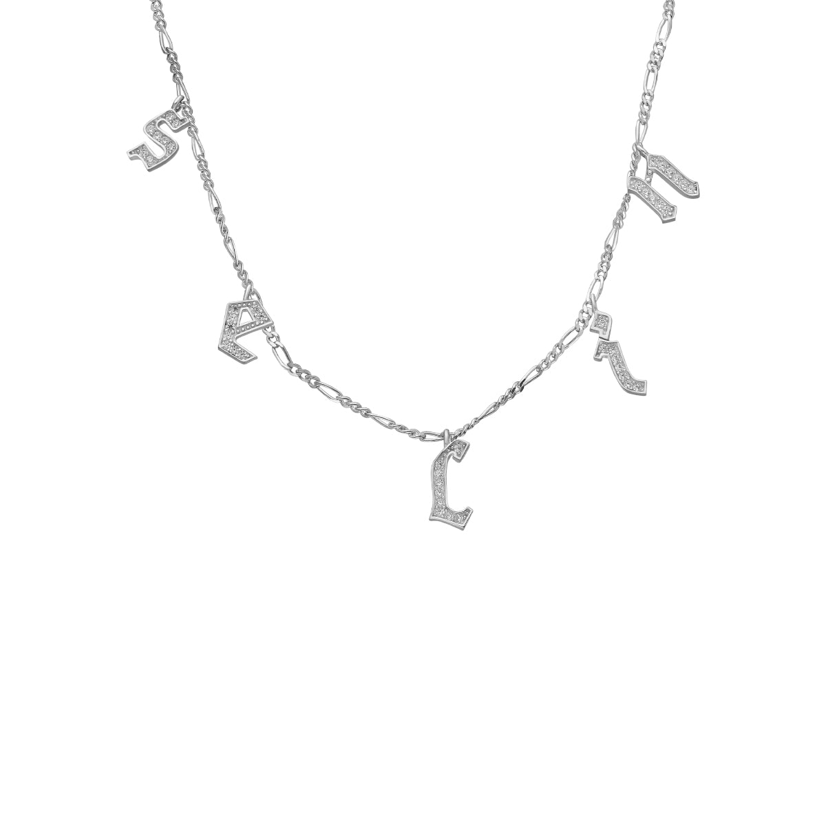 Kardelen Chocker Namenskette mit Zirkonia Gothic - 925 SILBER 2025