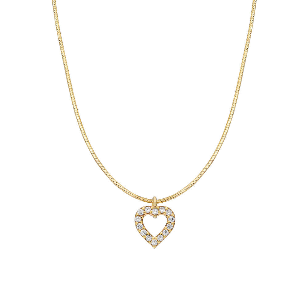 Kardelen MINI ZIRKONIA HERZ HALSKETTE - 925 SILBER Outlet