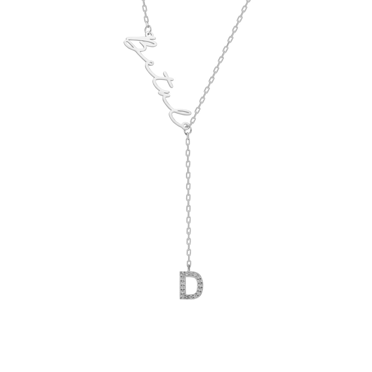 Kardelen Namenskette Y mit Zirkonia Buchstabe - 925 SILBER Fabrikverkauf