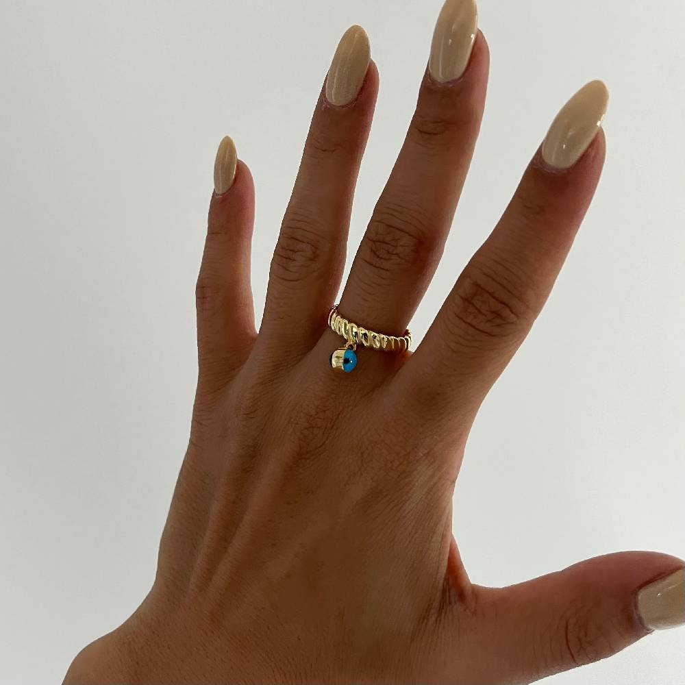 Kardelen Burma Nazar Ring - 925 SILBER Fabrikpreis