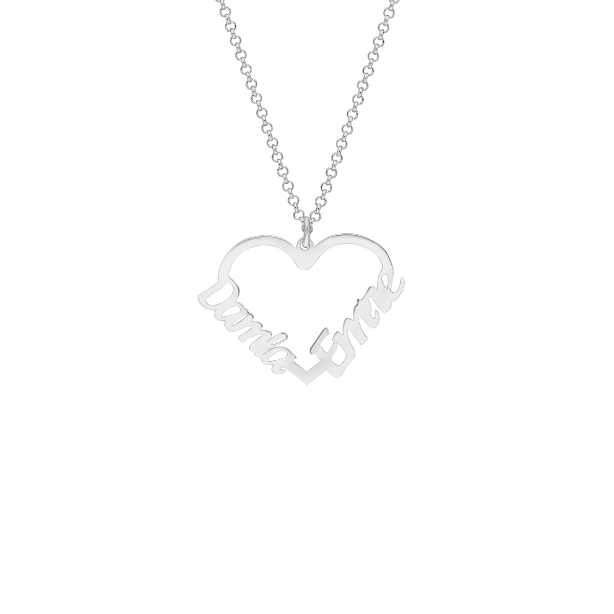 Kardelen Herzkette mit 2 Namen - 925 SILBER Osterangebot