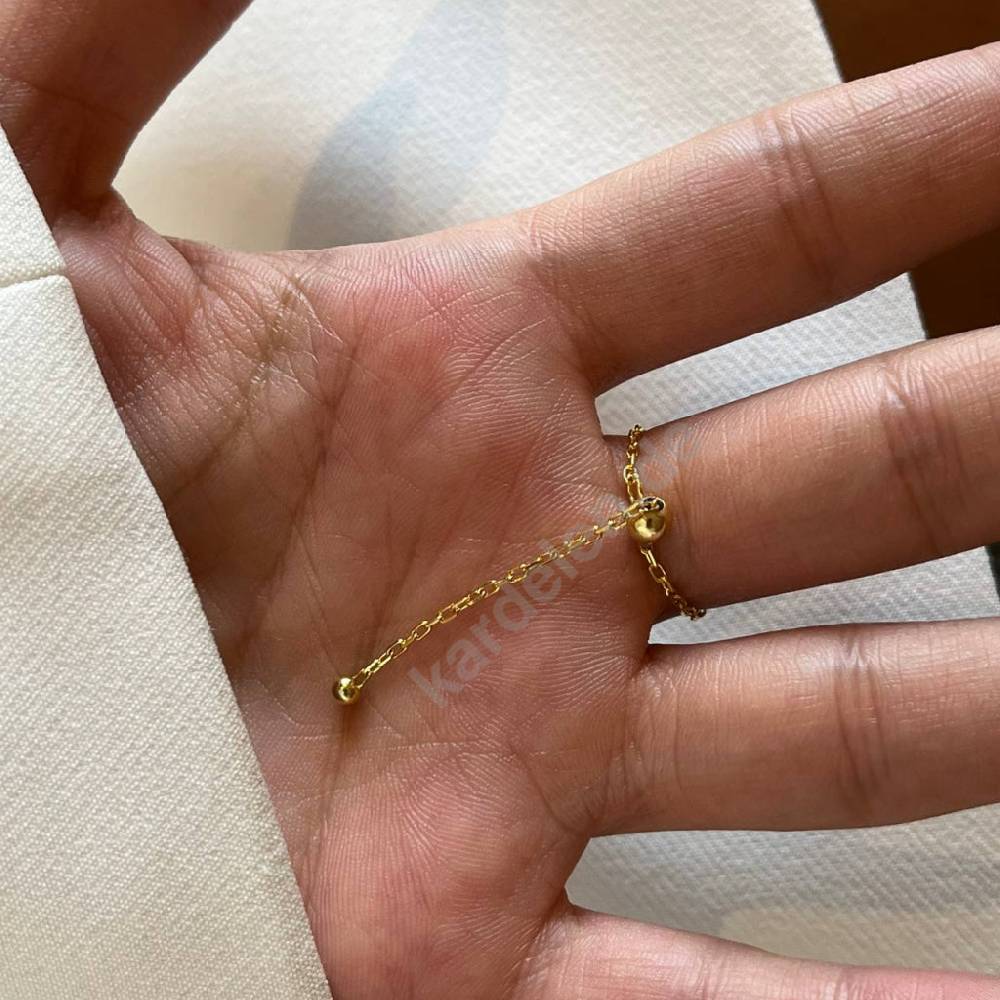 Kardelen NAZAR CHAIN RING - 925 SILBER Kostenlose Rückgabe