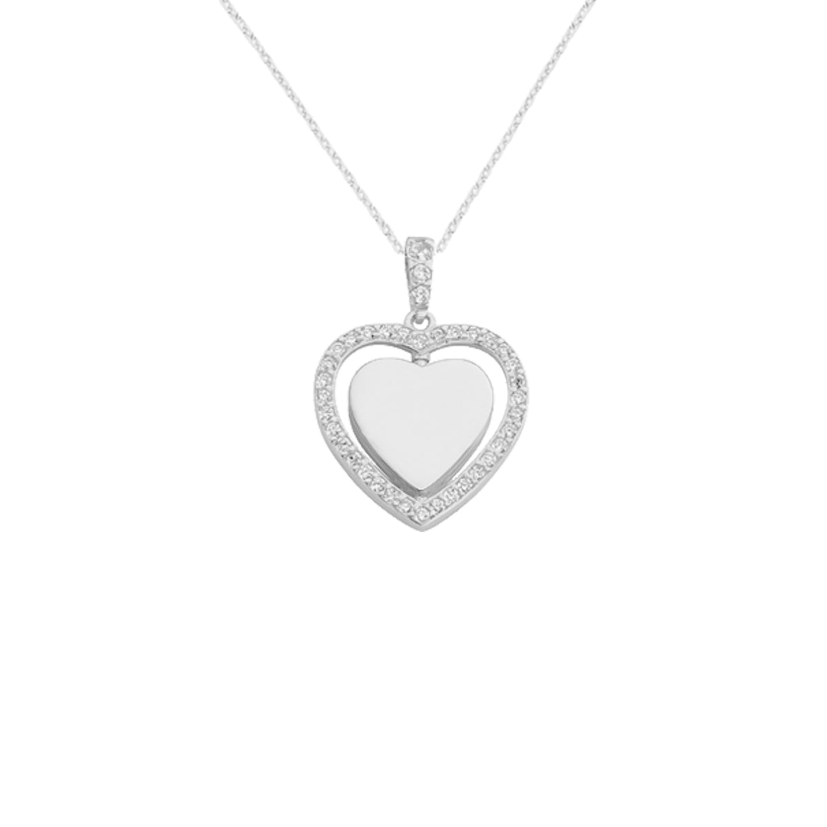 Kardelen Herz Zirkonia Gravurkette Rotate - 925 SILBER Letzte 3 Tage