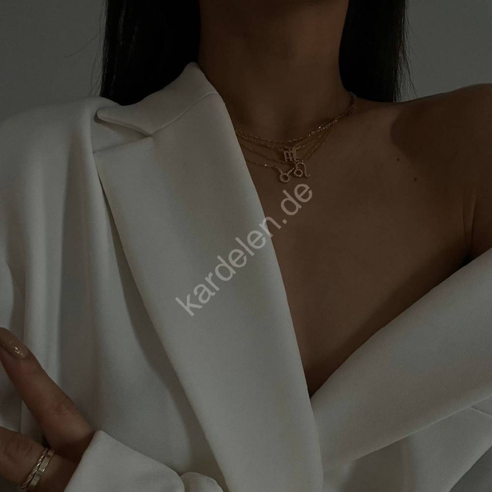 Kardelen STERNZEICHEN ZIRKONIA HALSKETTE - 925 SILBER Zeitbegrenzte Promotion
