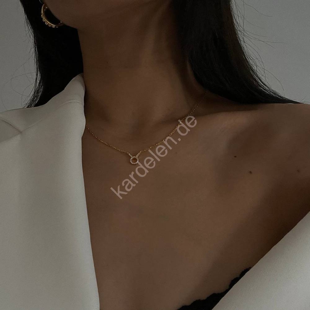 Kardelen STERNZEICHEN ZIRKONIA HALSKETTE - 925 SILBER Zeitbegrenzte Promotion