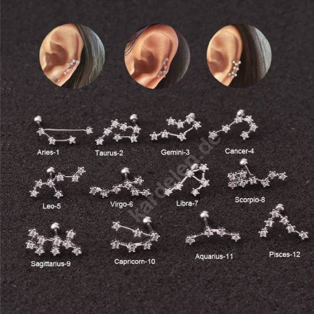Kardelen STERNZEICHEN ZIRKONIA PIERCING - 925 SILBER Discount Store für neue Produkte