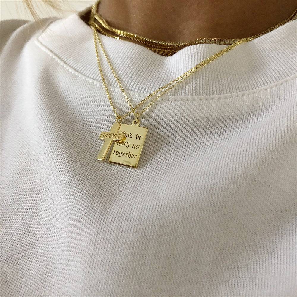 Kardelen Kreuzkette mit Name - 925 SILBER Outlet