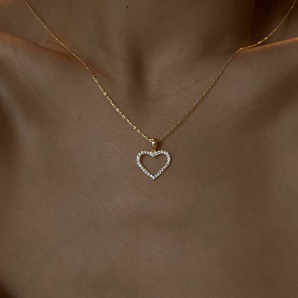 Kardelen Full Zirkonia Herz Kette - 925 SILBER Hotsell
