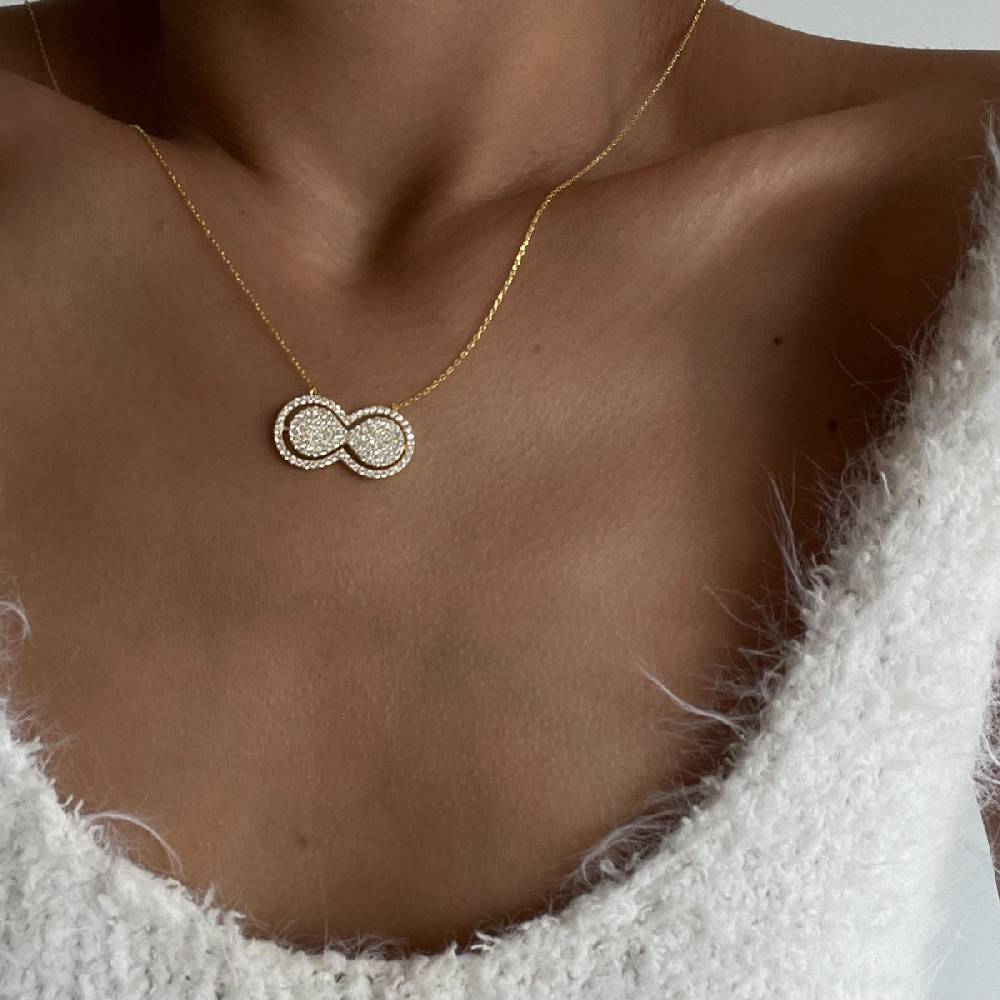 Kardelen Glänzend Infinity Halskette - 925 SILBER Fabrik Onlineshop