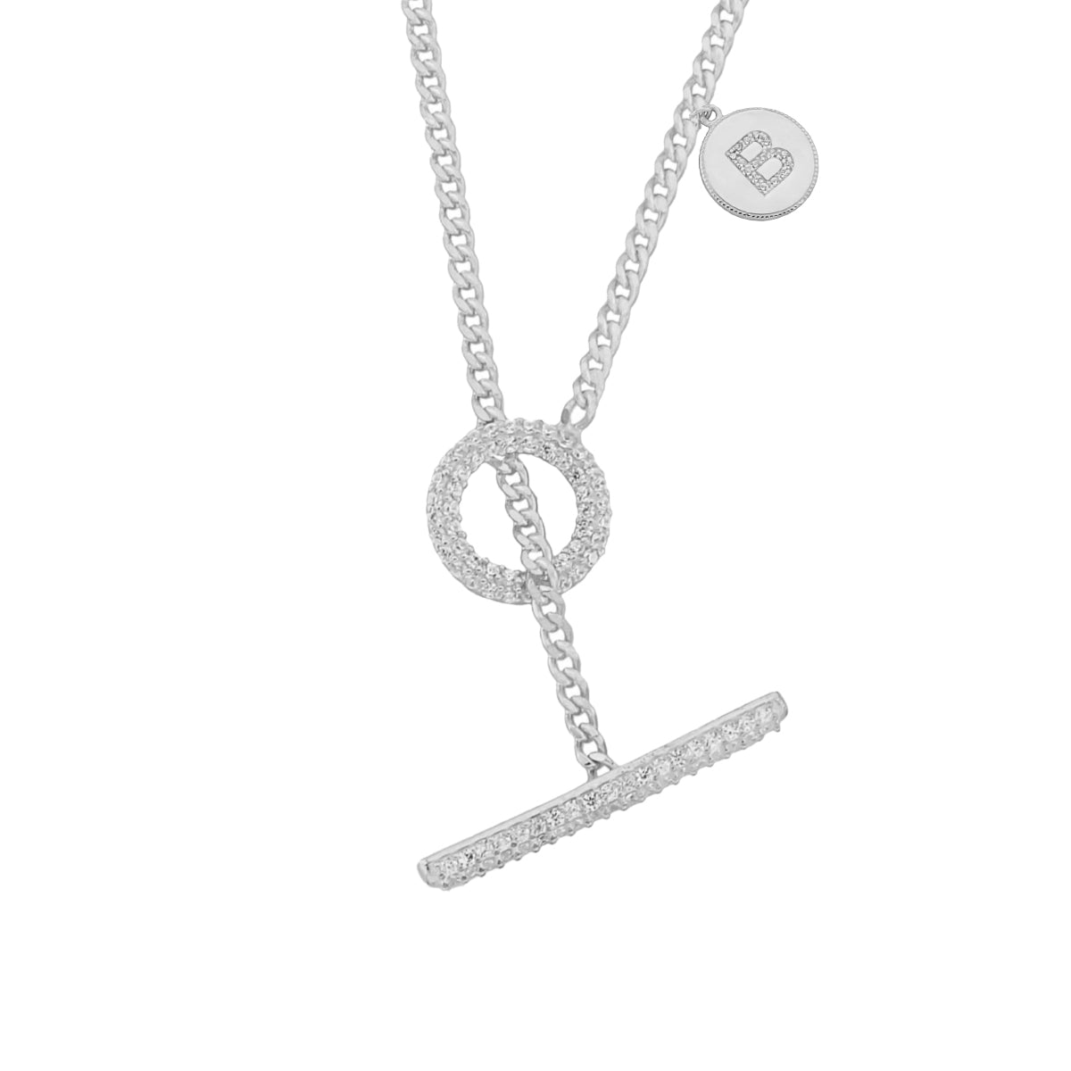 Kardelen Lovin Zirkonia Round Buchstabe Halskette - 925 SILBER Fabrikpreis