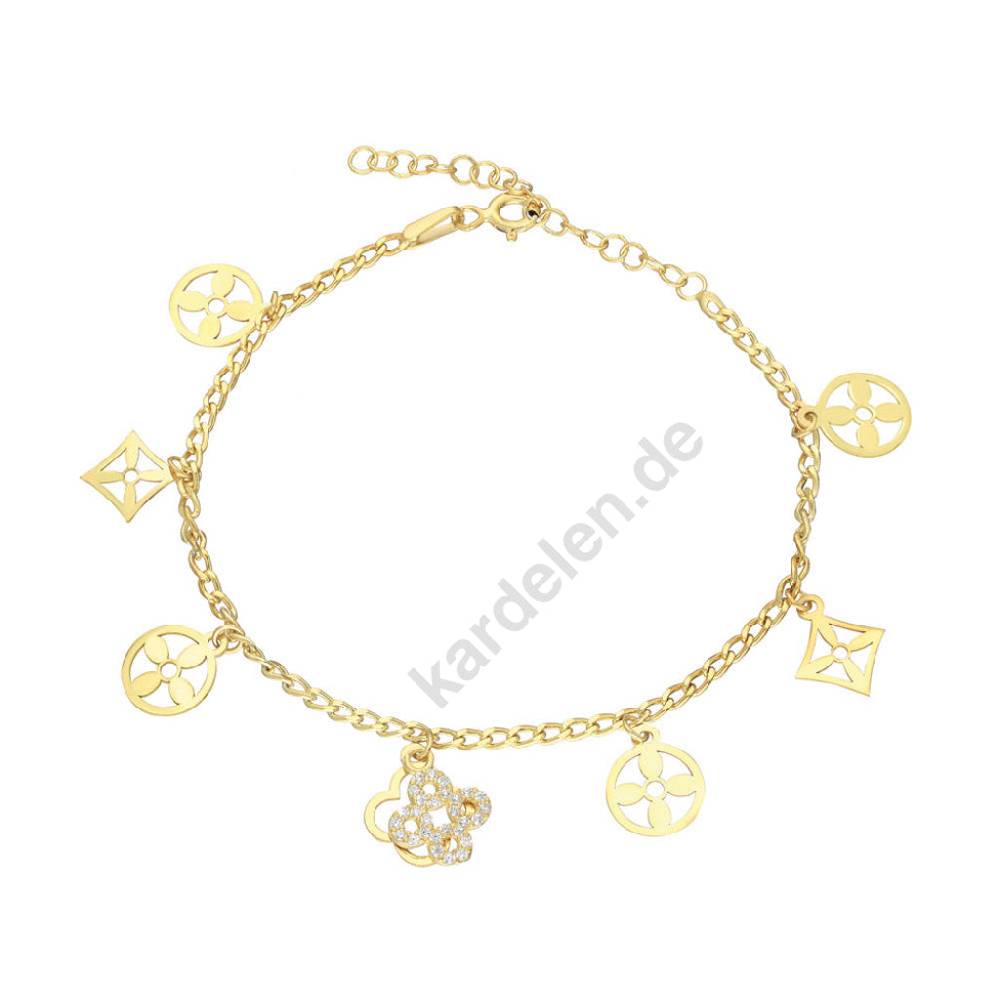 Kardelen LUXUS CHARM ARMKETTE - 925 SILBER Black Friday