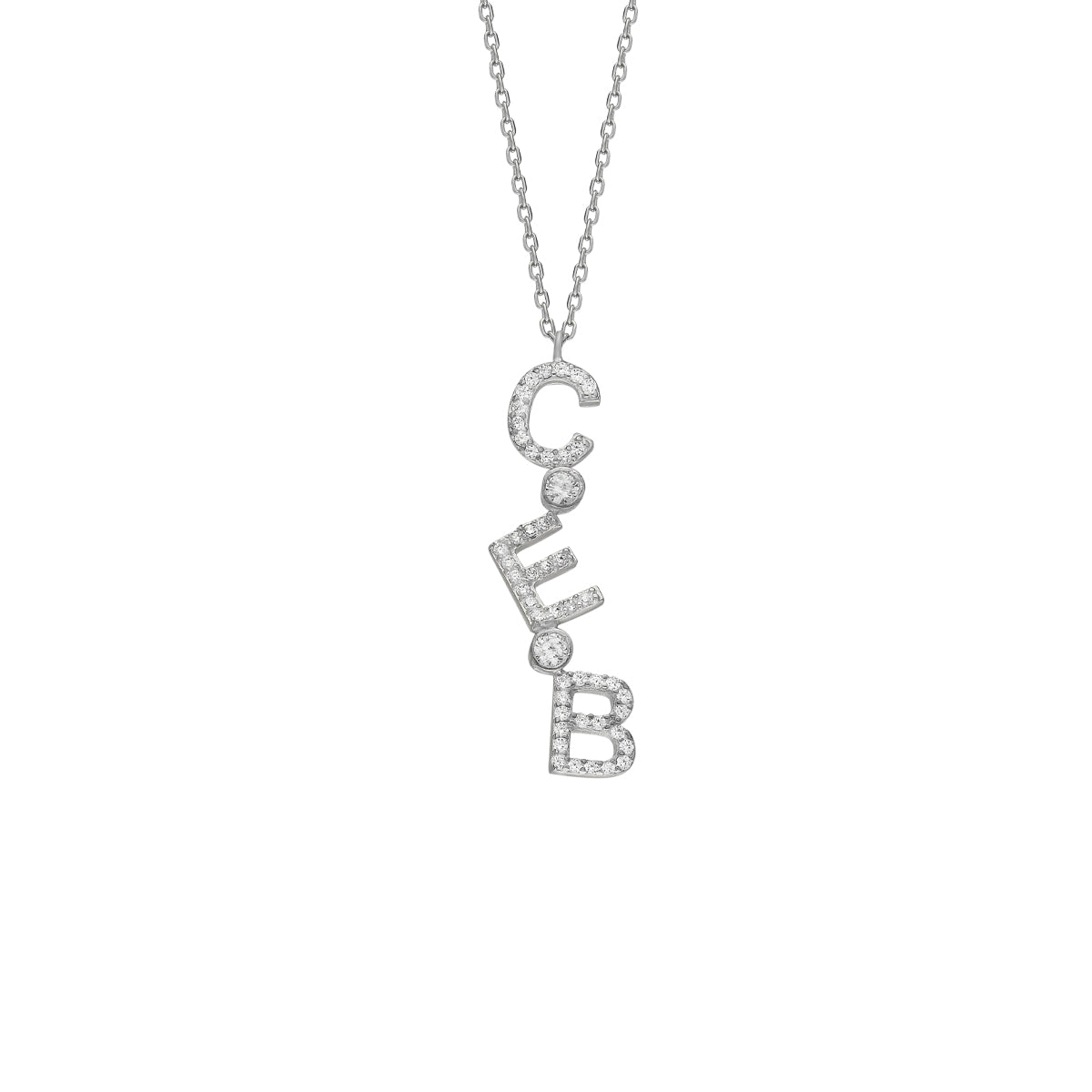 Kardelen Chocker Senkrecht Zirkonia Buchstabenkette - 925 SILBER Exklusive Angebote