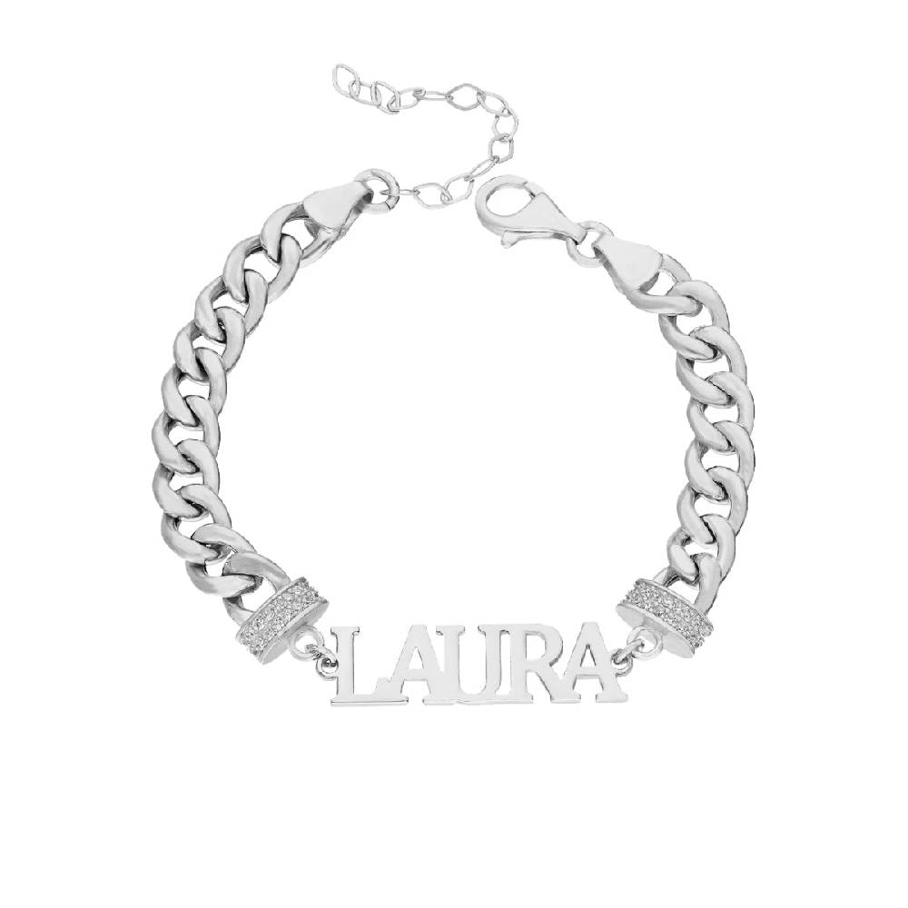 Kardelen Cubice Armkette mit Wunschnamen - 925 SILBER Sonderangebote