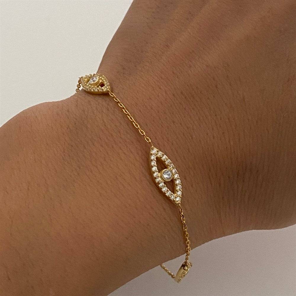 Kardelen Eyez Armkette - 925 SILBER Kostenlose Rückgabe