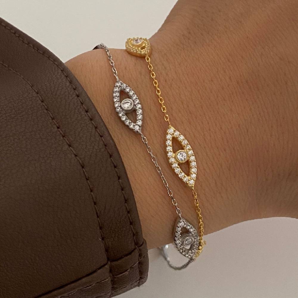Kardelen Eyez Armkette - 925 SILBER Kostenlose Rückgabe