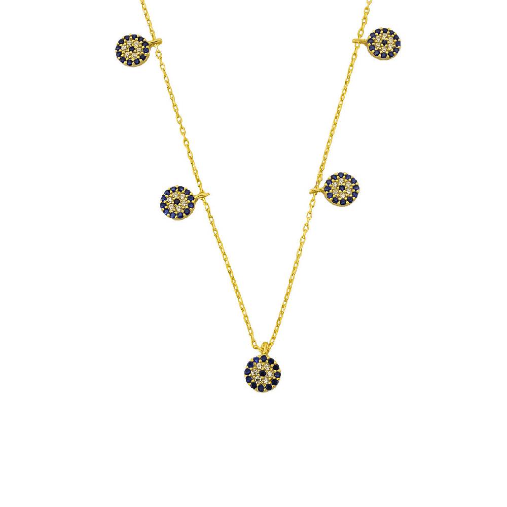 Kardelen Nazar Chocker 5er Kette - 925 SILBER Vierteljährliche Förderung