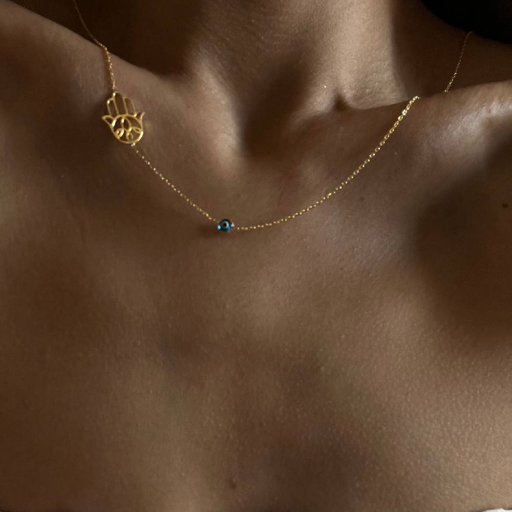 Kardelen FATIMAS HAND KETTE MIT NAZAR - 925 SILBER Nur noch ein Tag übrig