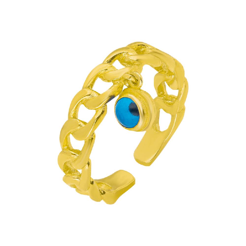 Kardelen Nazar Cuban Link Ring - 925 SILBER Riesige Rabatte