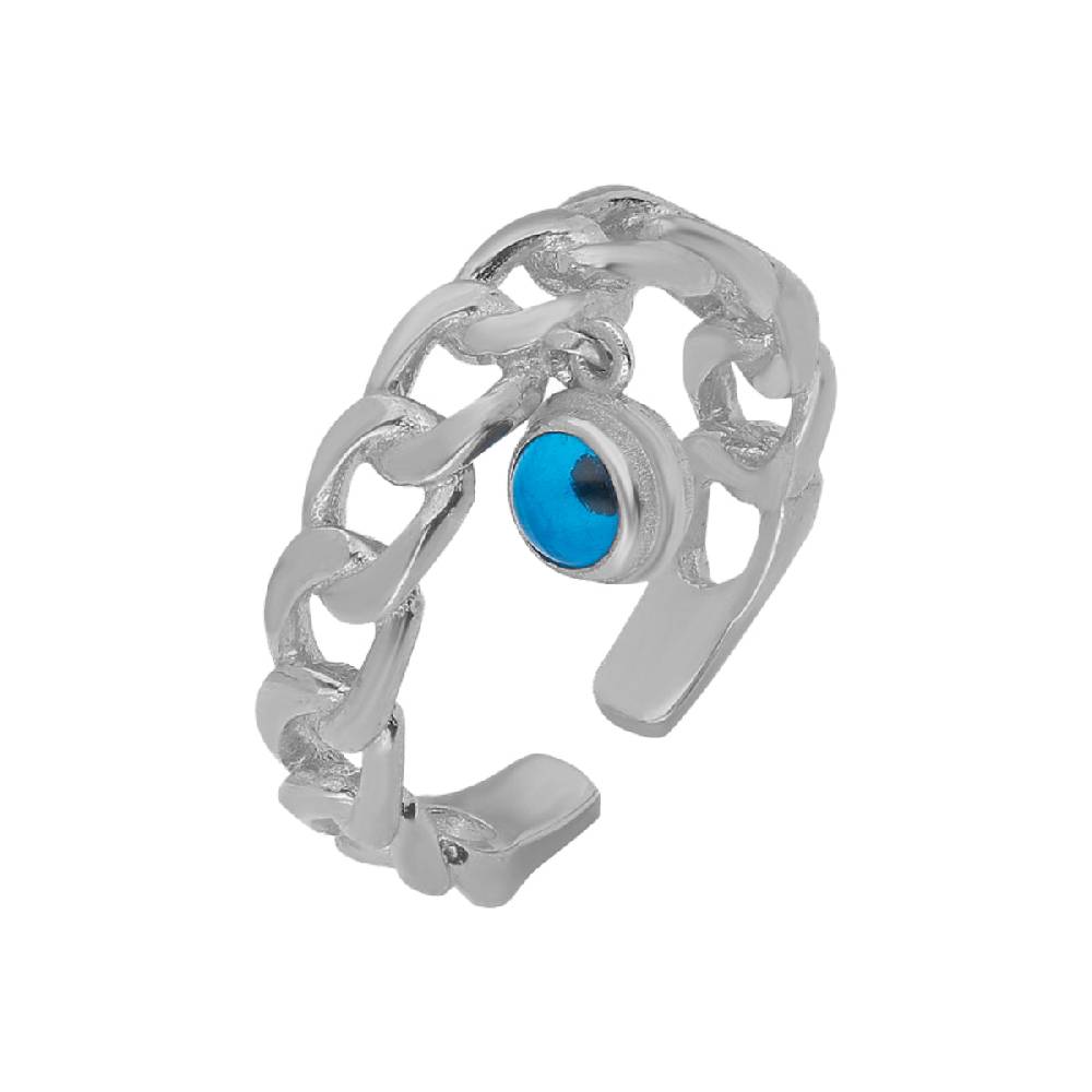 Kardelen Nazar Cuban Link Ring - 925 SILBER Riesige Rabatte
