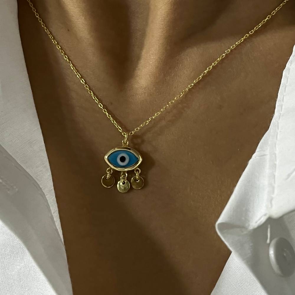 Kardelen Firuze Dark Blue Eyes Necklace - 925 SILBER 50% Rabatt mit kostenlosem Versand