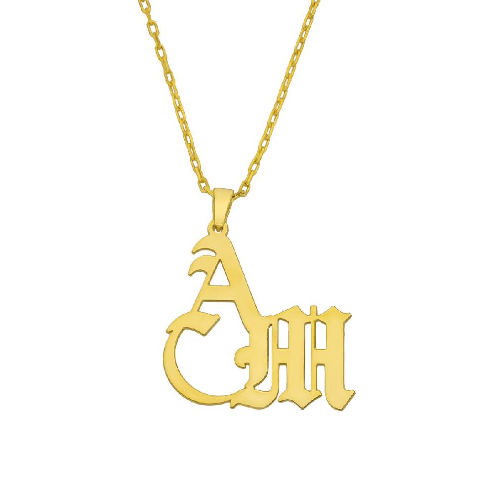 Kardelen 2er Buchstabenkette Gothic - 925 SILBER Online Outlet