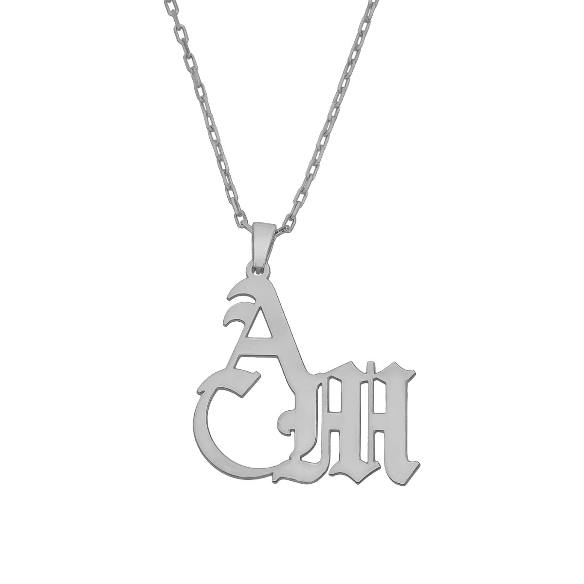 Kardelen 2er Buchstabenkette Gothic - 925 SILBER Online Outlet
